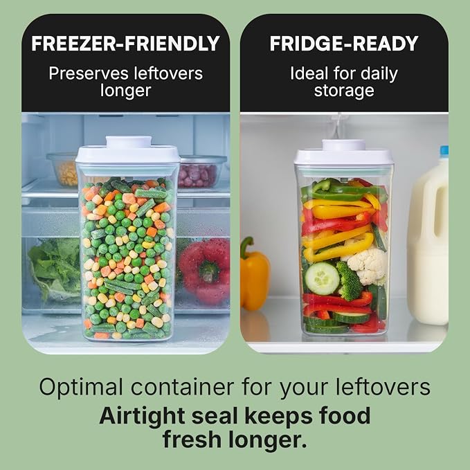 Bop Top Airtight Food Storage Containers with Lid 8 Cups / 67 oz | Kitchen Canister Sets | Air Tight Pantry Container | Pop Top Dry Food Storage Containers for Snacks, Sugar, Flour, Baking, Pasta