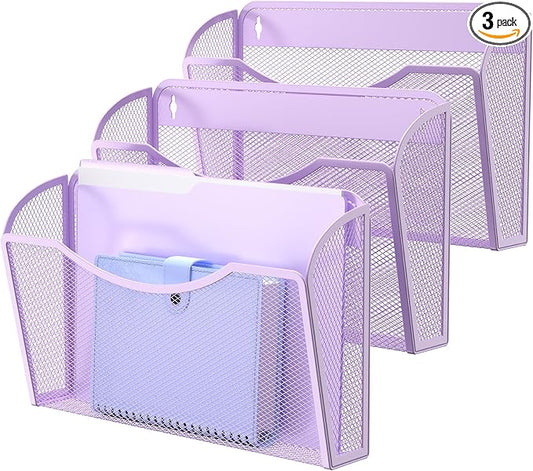 MINDEPOT Wall File Organizer,Hanging Wall Mounted File Folder Binder Holder Mail Organizer for Office,Home and School Supplies
