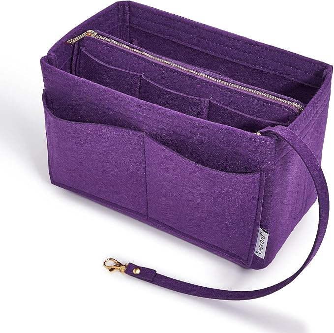 Vercord Felt Organizer Insert For Purse Handbag Tote Bag In Bag Inside Shaper Divider Neo Purple X-Large