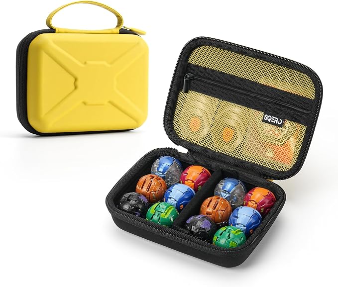 SQERO Case Compatible with 12 Bakugan Figures, BakuCores and Armored Alliance, Geogan Rising Battle Action Figure, Toy Organizer Storage Case for Bakugan and Accessories(Only Case)
