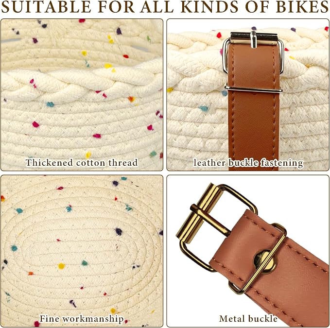 Kids Bike Basket for Girls, Front Bicycle Basket, Easy-Install Adjustable Straps for Balance Bikes Scooters