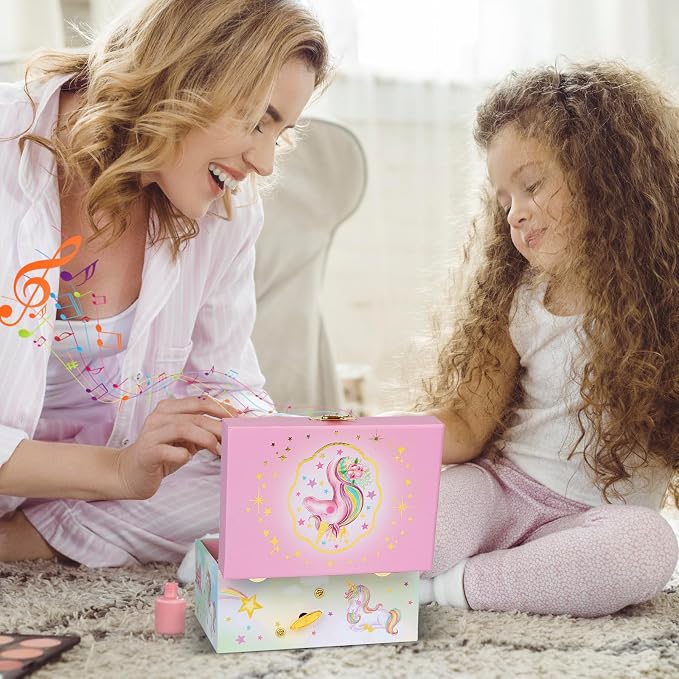 Musical Jewelry Box for Girls- Glitter Storage Box and Jewelry Set- Gifts for Girls, The Unicorn Song - by The Irish Rovers, Unicorn Toys