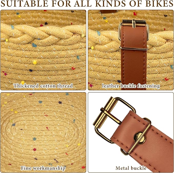 Kids Bike Basket for Girls, Front Bicycle Basket, Easy-Install Adjustable Straps for Balance Bikes Scooters