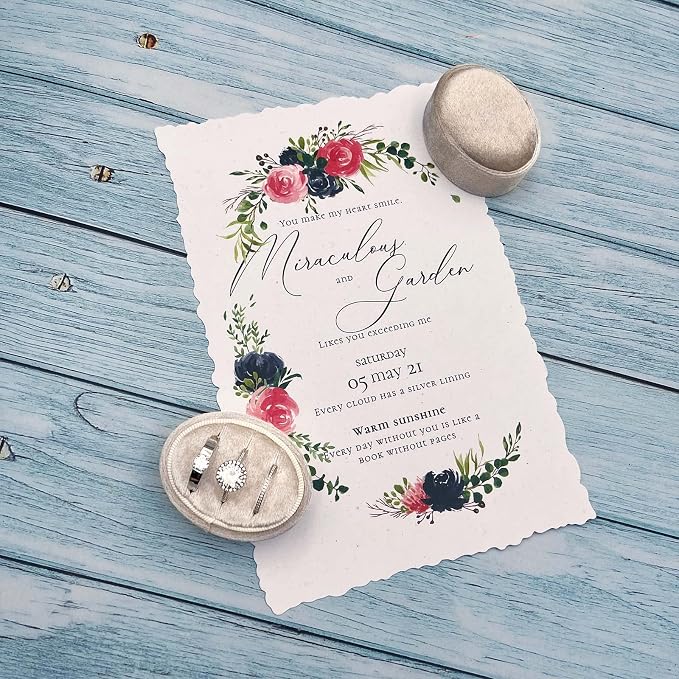 Velvet Oval Ring Box 3 Slots - Premium Wedding Three Rings Box Holder Vintage Handmade Storage Jewelry Organizer for Proposal, Engagement, Wedding Ceremony, Christmas (Beige)