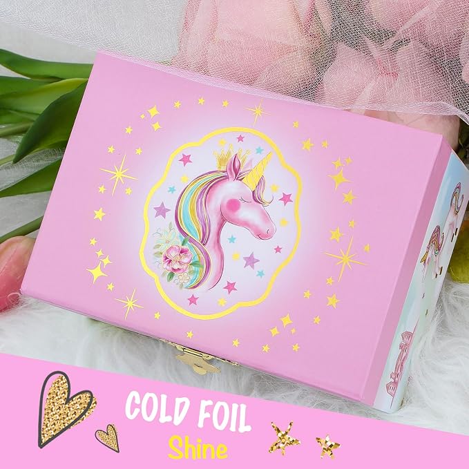 Musical Jewelry Box for Girls- Glitter Storage Box and Jewelry Set- Gifts for Girls, The Unicorn Song - by The Irish Rovers, Unicorn Toys