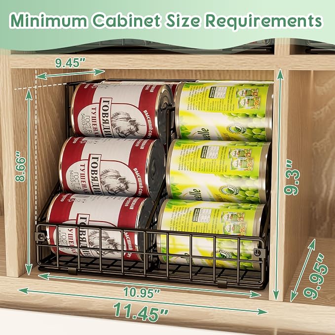 JKsmart 6 Pack Stackable Can Organizer for Pantry with Adjustable Dividers, Soda Can Organizer, Can Storage Dispenser Holds up to 84 Cans, Metal Wire Baskets Can Holder for Kitchen Cabinet Pantry