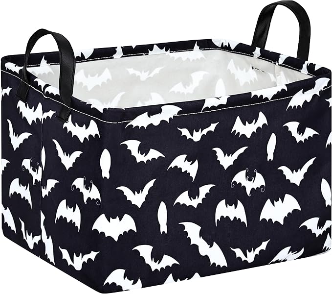 MAIZMZ Halloween Storage Basket Pumpkin Ghost Gift Basket for Kids Foldable Toy Box Waterproof Organizer Bin Laundry Nursery Hamper for Home Office Dorm Closet Shelf
