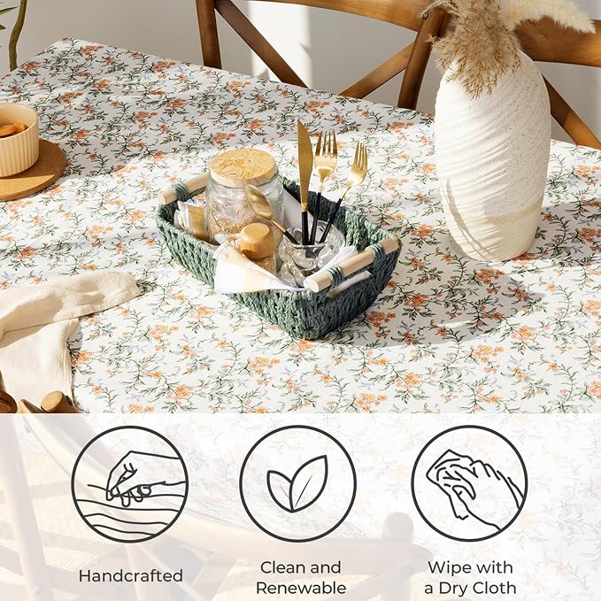 StorageWorks Round Paper Rope Woven Basket with Wooden Handles for Gifts, Small Woven Baskets for Shelf, Sage Green, 2-Pack