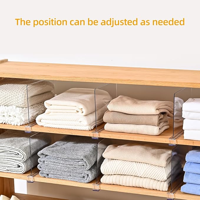 Shelf Dividers，Vertical Purse Organizer for Closet，Thickened and Sturdy Shelf Organizer for Sweater, Shirts, Handbags,8" Tall x 11" (10 Pcs)