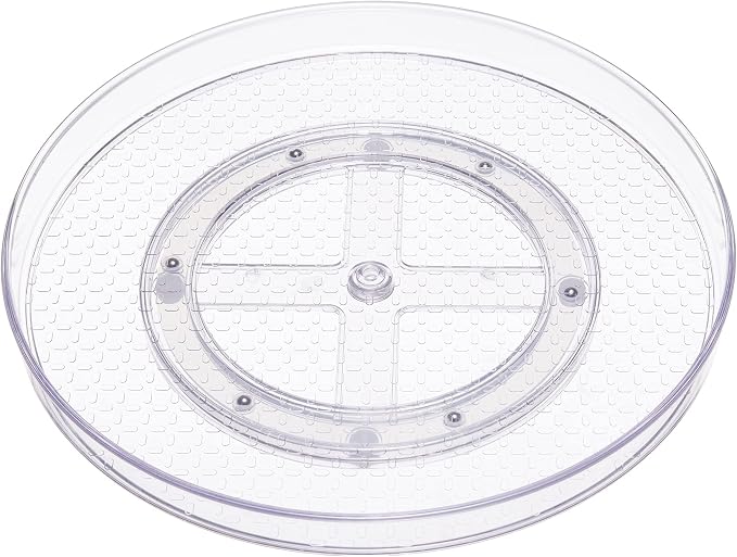 Amazon Basics Clear Lazy Susan Turntable Organizer for Organization, 12-Inch, 2-Pack