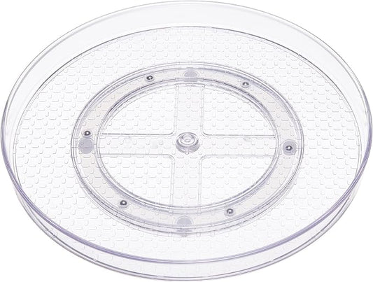 Amazon Basics Clear Lazy Susan Turntable Organizer for Organization, 12-Inch, 2-Pack
