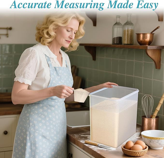 Vtopmart 9.5L 2 Pack Extra Large Flour Sugar Storage Containers, Each for 12.5 lbs flour, Airtight Kitchen Pantry Organization Canisters with Lids for Bulk food, Rice, Baking Supplies, BPA Free, Black