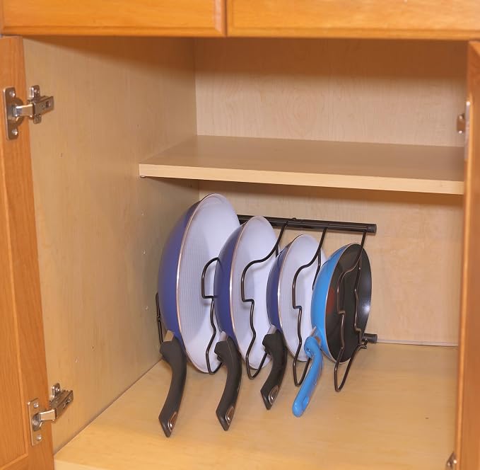 Simple Houseware Cabinet Pantry Pot and Pan Organizer Holder Rack, Bronze