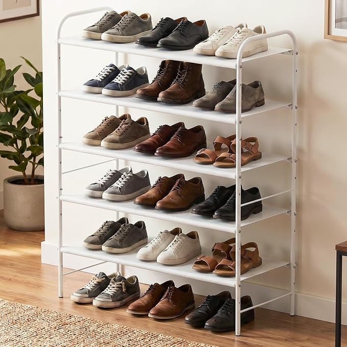 Simple Houseware 5-Tier Shoe Rack Storage Organizer, White