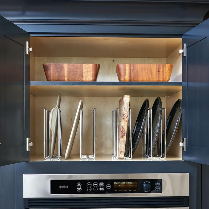 Rev-A-Shelf 596-10CR-52 U-Shaped Kitchen Cabinet Rack Holder Organizer for Bakeware, Cookie Baking Sheets, Cutting Boards, & Lids, Chrome (2 Pack)