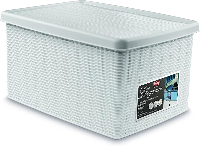 Stefanplast Elegance Storage Box, White, 29 x 39 x 21 cm