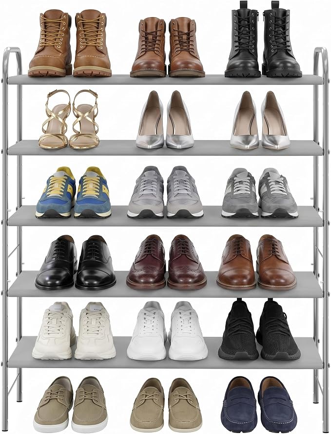 Simple Houseware 5-Tier Shoe Rack Storage Organizer, Grey
