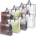 8 Pcs Clear Wreath Storage Bags 26 Inch Garland Container Door Garland Holiday Wreath Storage Holder with Handle and Zipper Heavy Duty Plastic Packing Totes(Gray)
