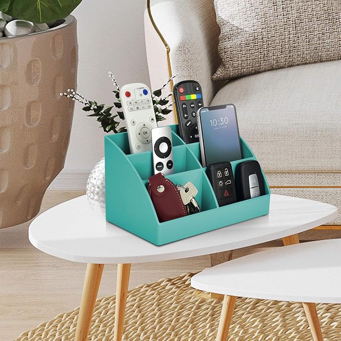 Acrimet Desktop Organizer - Easy Organizer Caddy Holder for Office, Home and School use (Plastic) (Solid Green Color) | 960.6 Tilt Design, Scrunch Holder & Stationery Accessories