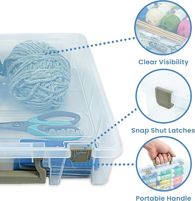 ArtBin Super Satchel 1 Compartment Box Clear Craft Organizer Storage Case
