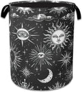 Sun Moon Laundry Basket Collapsible Laundry Hamper Oxford Storage Bin for Clothes Storage, Toy Organizer, Books and Sundries 16" X 20.8"