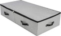 AMJ Large Sturdy Underbed Storage Box with Zip Lid, Rigid Sturdy Plastic Board inside, Handles on all sides, Dark Gray