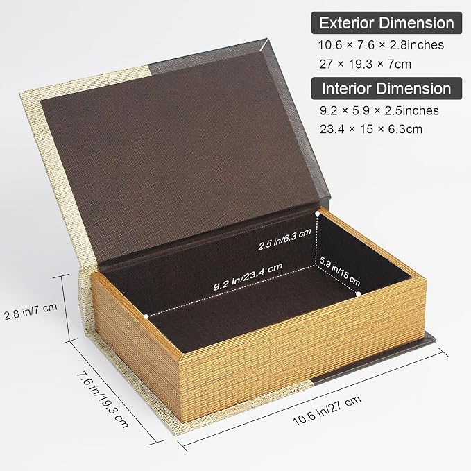 Decorative Book Boxes, Faux Wood cover Storage for Hidden Jewelry, Money, and Cash (Jack London)