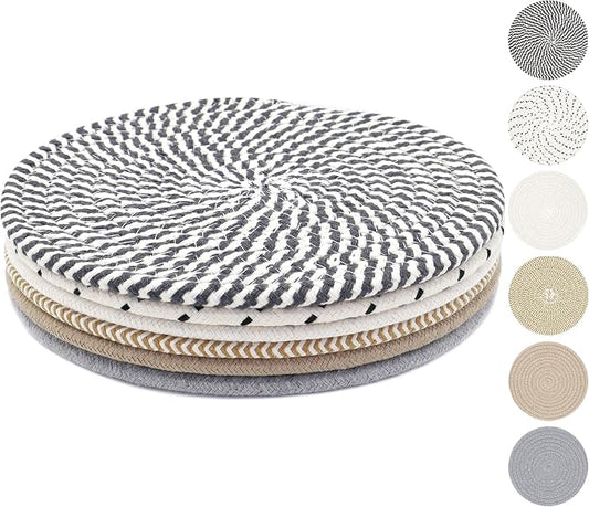 10 Inch Trivets for Hot Dishes, Hot Pots and Pans, 6 Pcs | Extra Large Thick, Heat Resistant Large Coaster, Hot Pads, Pot Holders for Table & Countertop