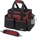 SCAVATA Compact Wearable Cleaning Caddy, Small Cleaning Caddy Supplies Organizer with Handle & Shoulder Straps for Housekeepers, Under Sink & Car Cleaning Tool Organizers Bag (AncoraRed)