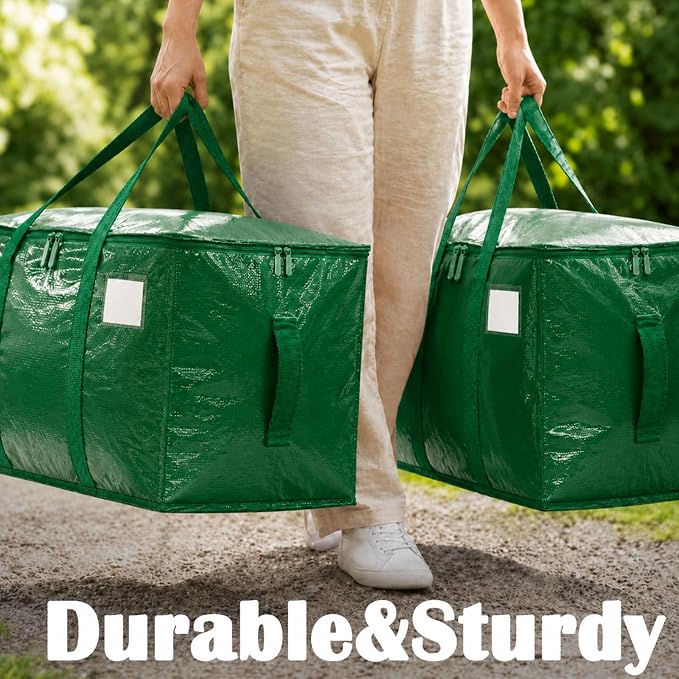 Songrey Heavy Duty Moving Bags, 4 Pack Large Storage Bags with Zipper & Handles, Waterproof Totes Bags for Clothes Packing, Moving, College Supplies, Home Organization
