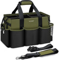 Ytonet Wearable Cleaning Caddy Organizer with Handle & Shoulder Straps, Large Cleaning Bag for Housekeepers, Kitchen Supplies Organizer with Dividers, Under Sink & Car Detailing Bag, Green
