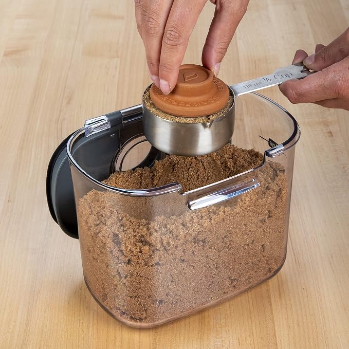 Progressive International ProKeeper+ Clear Plastic Airtight Food Baker's Kitchen Storage Organization Container Canister Set with Magnetic Accessories, 2- Piece Set (Brown Sugar 1.4-Quart)
