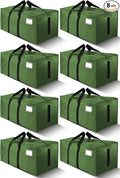 HOMESURE Supports 200lbs Heavy Duty Moving Bags - Strong Zipper & Wrap-Around Handles - Water-Resistant Storage Totes, Durable Alternative to Moving Boxes - 8 Pack - Olive Green