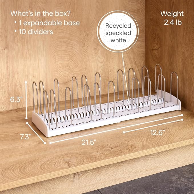 YouCopia StoreMore Expandable Pan + Lid Rack, Pot Lid Organizer, Adjustable