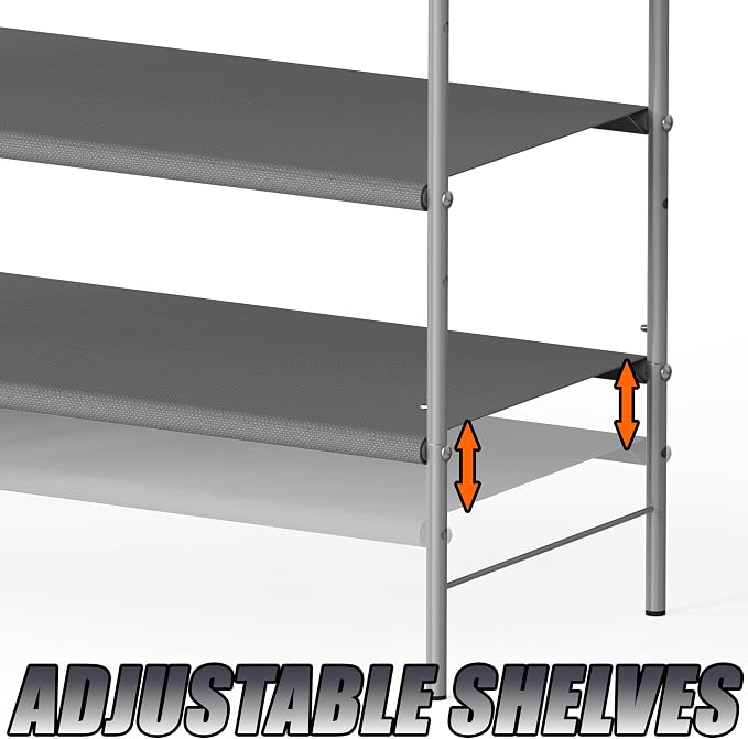 Simple Houseware 3-Tier Shoe Rack Storage Organizer, Grey – Space-Saving Shoe Shelf, Holds 9–16 Pairs, Sturdy Metal Frame, Easy Assembly – Closet, Entryway, Bedroom Shoe Storage Solution