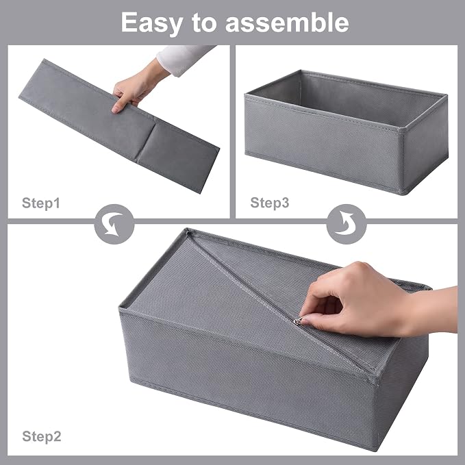 6 Packs Dresser Drawer Organizers for Clothing,Woven-Fabric Baby Clothes Organizer and storage in Bedroom-Closet & Drawer Organization-1 Large Cell