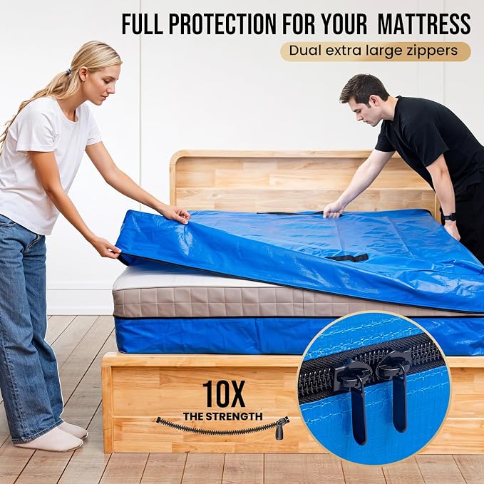 TAILI Twin Mattress Bags for Moving and Storage, Heavy Duty Moving Supplies Mattress Cover with Reinforced Handles, Storage Cover Essentials Packing Protector