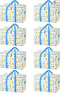 VENO 8 Pack Heavy Duty Moving Bags, Extra Large Storage Bags with Reinforced Handles & Strong Zippers, Foldable & Reusable Moving Box Alternative for Clothes & Dorm Storage