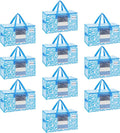 VENO 10 Pack Pack Heavy Duty Moving Bags, Clothes and Comforter Storage Bags with Clear Window, College Dorm Essentials Packing Supplies, Foldable Boxes Alternative (Spring Breeze, 10 Pack)