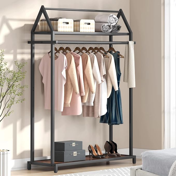 JS Hanger Wooden Coat Hangers, 20 Pack High Grade Wood Suit Hangers with Non Slip Pant Bar - Extra Smooth and Splinter Free Retro Finish Wooden Suit Hangers for Closet Organization