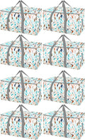 BALEINE 8-Pack Oversized Moving Bags with Reinforced Handles, Heavy-Duty Storage Tote for Clothes, Moving Supplies (Mosaic, 8-Pack)