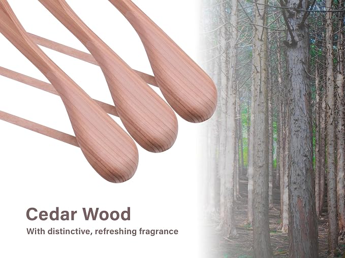 StorageWorks Red Cedar Wood Hangers 6 Pack, Extra Wide Shoulder Wooden Hanger for for Suits, Coats, Jackets, Pants
