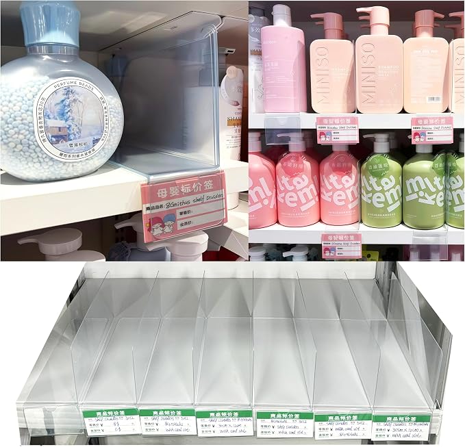 20 Pcs 2012 Shelf Dividers Plastic Wire Shelf Label Holder, Reusable Shelf Tags for Pantry Retail Store, Supermarket UPC Price Card & Ticket Display, Tight Snap Lock Closure,Supermarket price tags