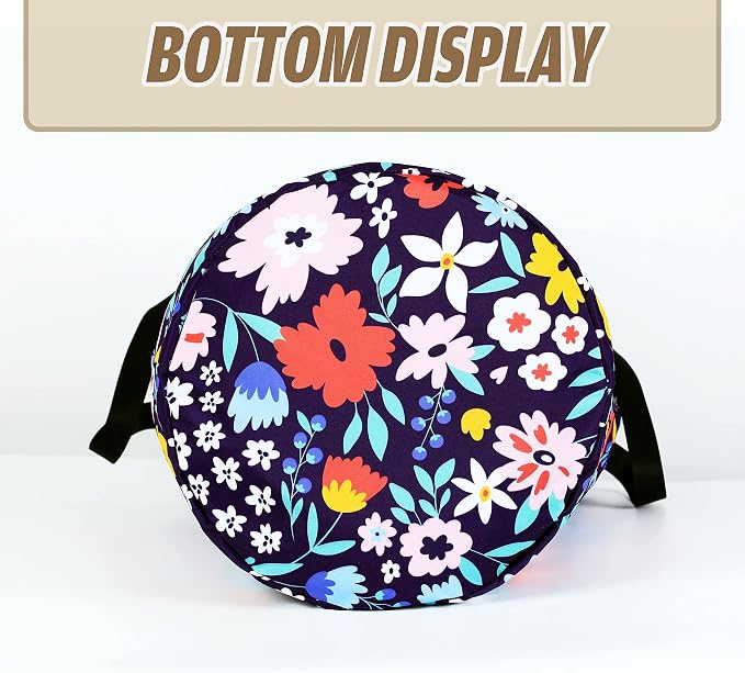 Folk Floral Art Laundry Basket Beautiful Flowers Foldable Oxford Cloth Funny Tote Bag Laundry Hamper Clothes Storage Bucket Organizer For Bathroom/Laundry Storage/Bedroom 18.9x16.5 Inch