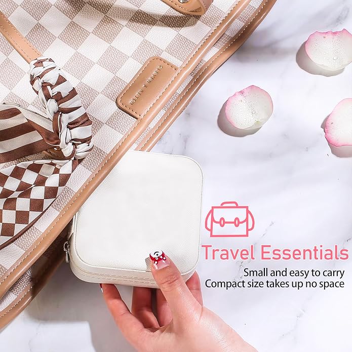 AYGXU Travel Jewelry Box for Women and Girls - Small Case With Initial A-Z - Teacher Gifts