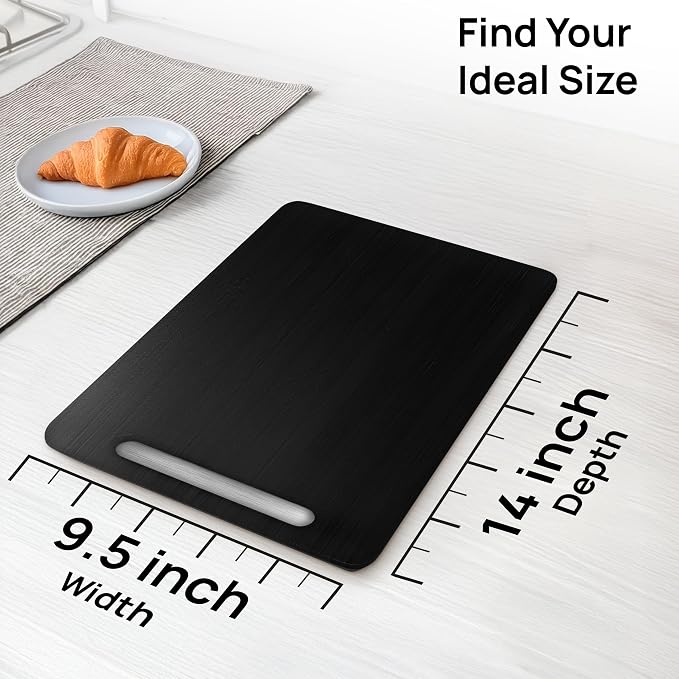 Ibyx Elegant Appliance Slider - Sliding Tray for Coffee Maker & Heavy Kitchen Appliances, Easy Slide, Made of Premium Bamboo, Space-Saving Kitchen Organizer, 40 lb Capacity, Black - 9.5 x 14 Inch