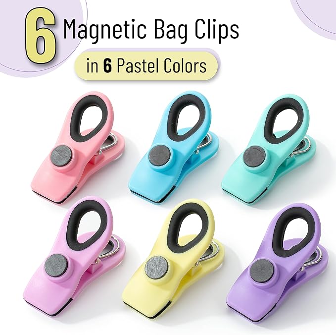 Mr. Pen- Magnetic Chip Clips, 6 Pack | Airtight Seal Reusable Bag Closers for Food Storage, Snacks, Bread & Kitchen Organization