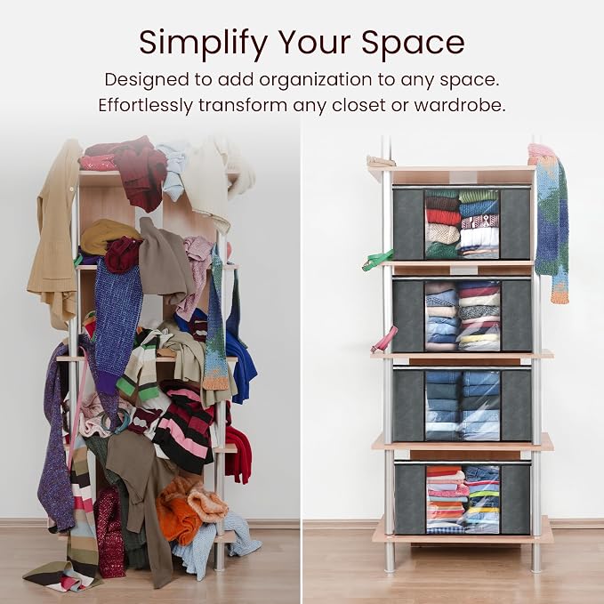 Reli. 60L Foldable Storage Containers for Blankets, Clothes & Organization (3 Pack) | Sturdy Under Bed Bags with Zipper
