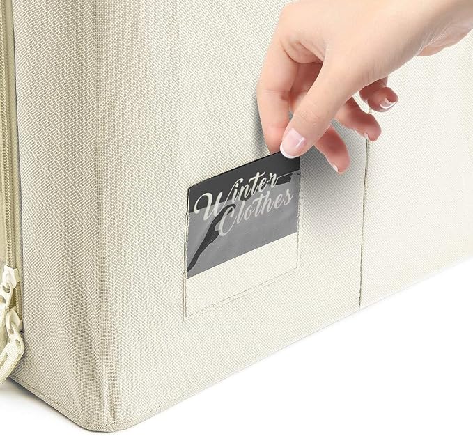Sorbus Jumbo Storage Bins with Metal Frame - Oxford Fabric Storage Containers with Large Clear Window & Carry Handles - Stackable & Foldable Clothes Organizer Bags for Bedding Linen, Clothing & More