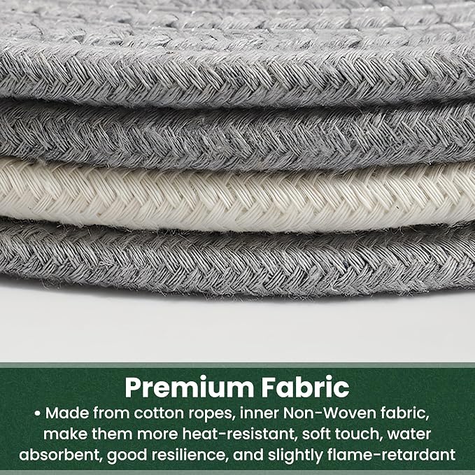 10 Inch Trivets for Hot Dishes, Hot Pots and Pans, 5 Pcs | Comes with Storage Basket, Extra Large Thick Heat Resistant, Large Coaster, Hot Pads, Pot Holders for Countertop